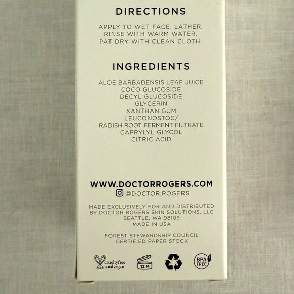 Doctor Rogers Restore Face Wash Full Size 5 Oz Fragrance-Free Hypoallergenic - Picture 4 of 9